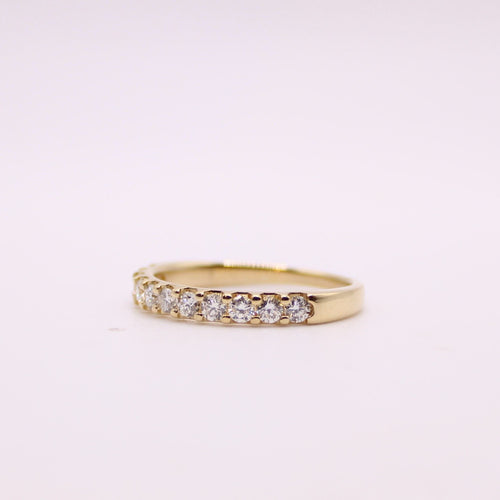 Bague Alliance demi-tour 11 Diamants or jaune 58 Facettes