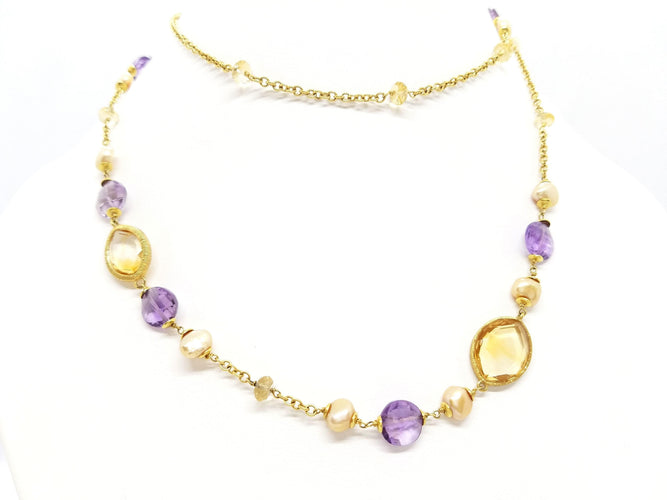 Collier Collier Sautoir Or jaune Citrine 58 Facettes 06600CD