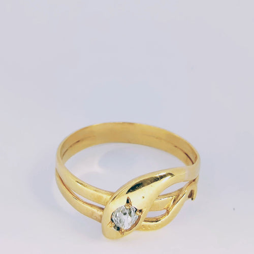 Bague Bague serpent en or jaune et diamant 58 Facettes 5606