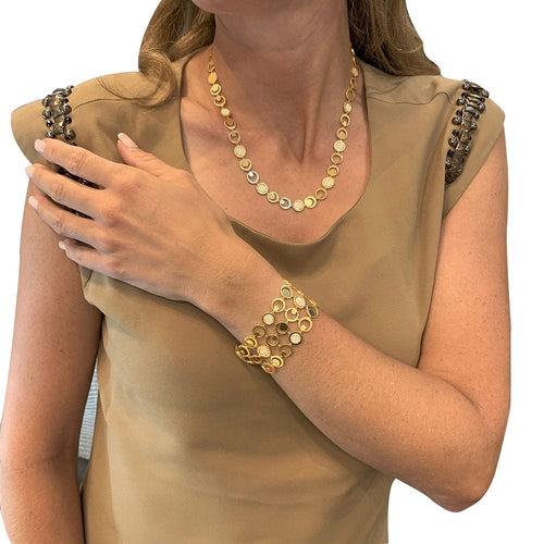 Bracelet Bracelet Fred "Moon Light" en or jaune, diamants. 58 Facettes 31688