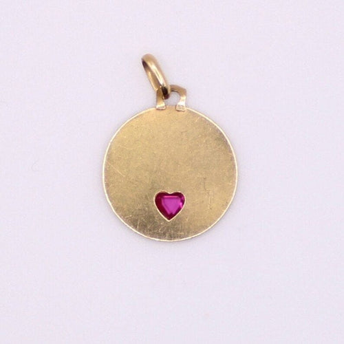 Médaille d’amour « Il bat pour toi » cœur en rubis 58 Facettes