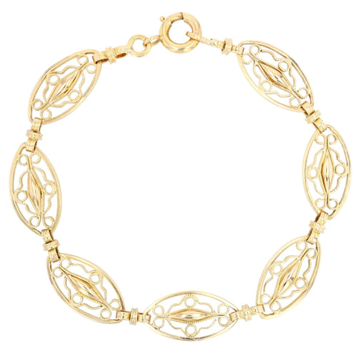 Bracelet Bracelet en or jaune à maillons filigranés 58 Facettes 21-784