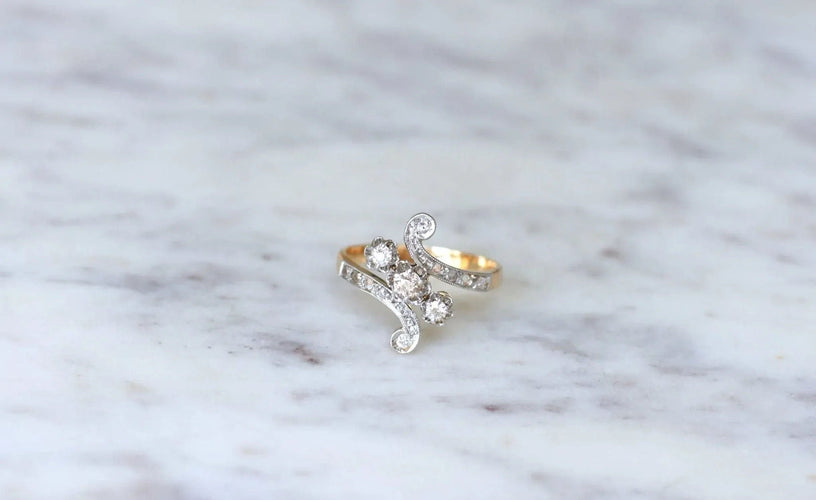 Bague Bague Toi et Moi Diamants sur Or rose 58 Facettes