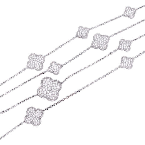 Collier Sautoir Van Cleef & Arpels "Magic Alhambra" en or blanc, diamants. 58 Facettes 33559