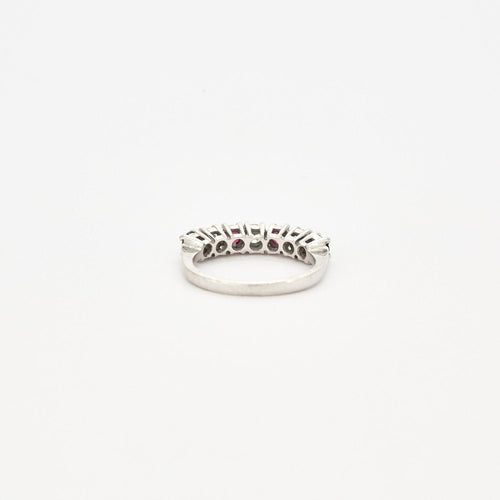 Bague 53 Bague Jarretière Saphirs Diamants Rubis 58 Facettes EL2-132