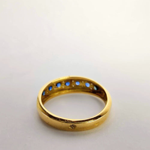 Bague Bague en or jaune diamants et saphirs 58 Facettes 5584