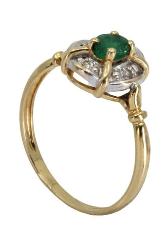 Bague BAGUE MODERNE ÉMERAUDE ET DIAMANTS 58 Facettes 050681