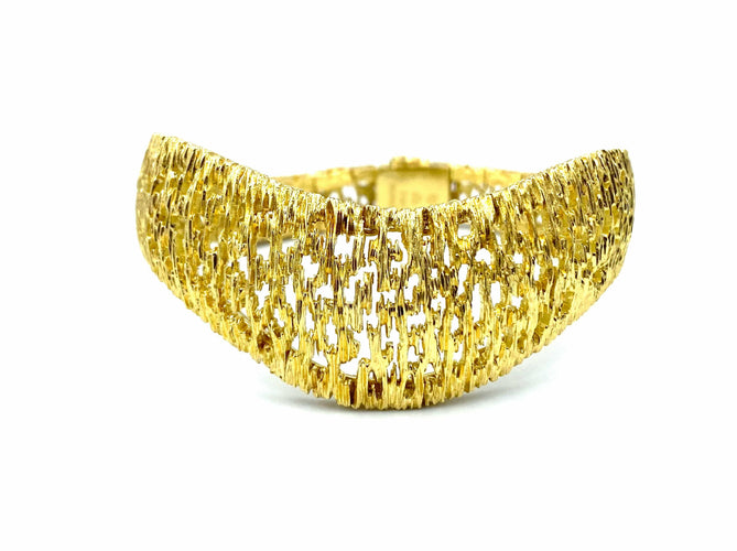 Bracelet OMÉGA/GILBERT ALBERT. Bracelet moderniste or jaune 18K 58 Facettes