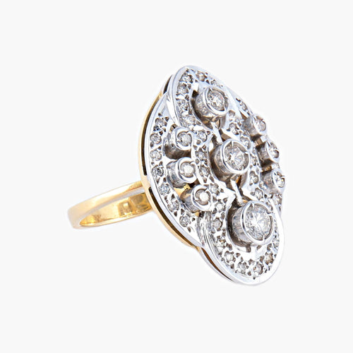 Bague 51 Bague style Art Déco Diamants 58 Facettes