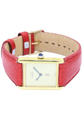 Montre CARTIER TANK MUST VERMEIL GRAND MODÈLE 58 Facettes 044191