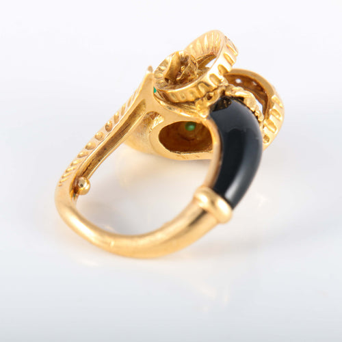 Bague 51 Bague tête de bélier en or jaune 58 Facettes