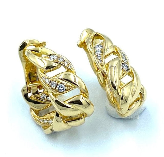 Boucles d'oreilles CARTIER. Boucles d'oreilles Or jaune Diamants Collection Bergame 58 Facettes