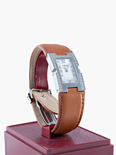 Montre Montre Fred Acier Diamants Boucle Ouvrante 58 Facettes