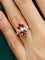 Bague 51 Bague Entourage Diamants et Rubis 58 Facettes