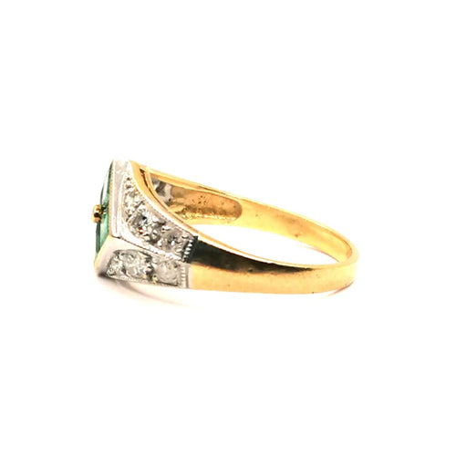 Bague 50 Bague Art Déco diamants et émeraudes 58 Facettes 3712
