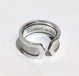 Bague 58 Bague or blanc Cartier "double C" 58 Facettes 1-767/8