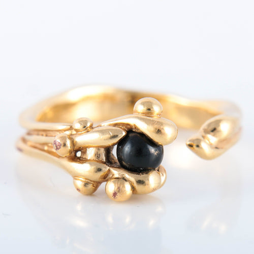 Bague 52.5 Petite Bague Gilbert Albert bille noire 58 Facettes