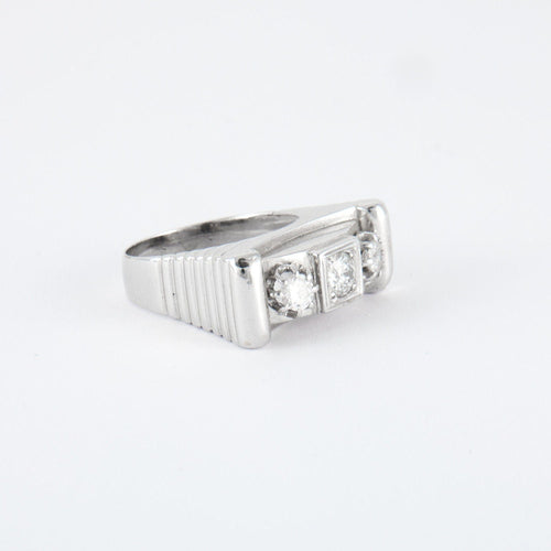 Bague 59 Bague Trilogie Or blanc Diamants 58 Facettes