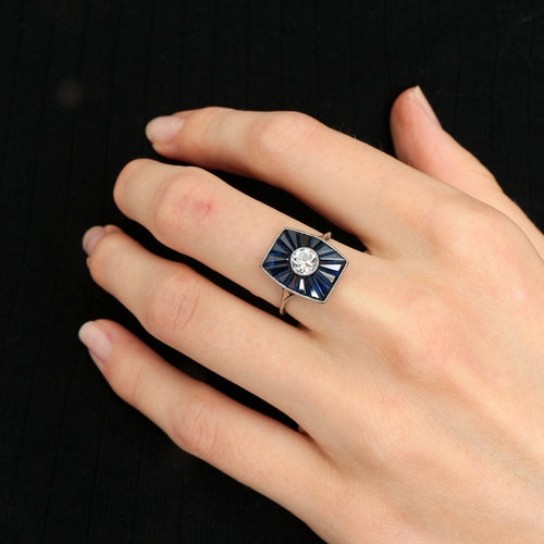 Bague Bague Art Deco saphirs et diamant 58 Facettes