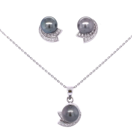 Collier Parure Perles de Culture Diamants 58 Facettes