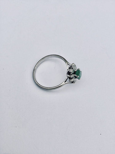 Bague 58 Bague Marguerite Emeraude Diamants 58 Facettes