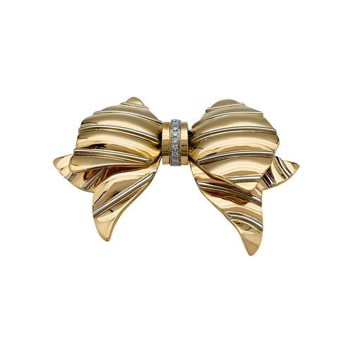 Broche Broche Repossi "noeud" en ors jaune et blanc, diamants. 58 Facettes 31272