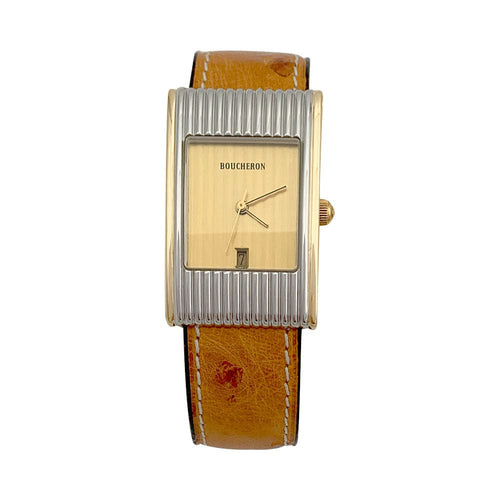 Montre Montre Boucheron, "Reflet", or jaune, acier. 58 Facettes 32177