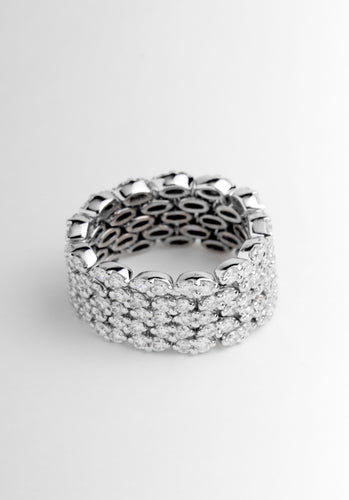 Bague 57 Bague MAUBOUSSIN Je Le Veux 5 rangs Or Blanc 750/1000 58 Facettes 64073-60376