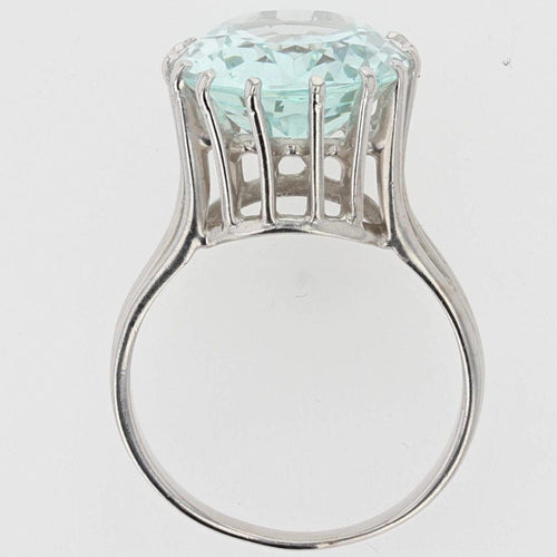 Bague 53 Bague aigue-marine diamants années 60 58 Facettes 20-152-48