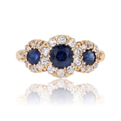 Bague 54 Bague ancienne saphirs diamants 58 Facettes 22-610