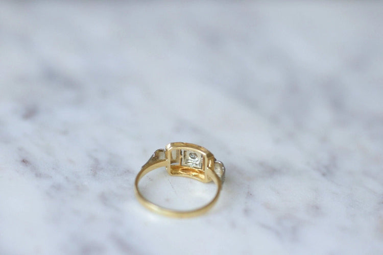 Bague 53 Bague Art Déco trois ors et diamant 58 Facettes