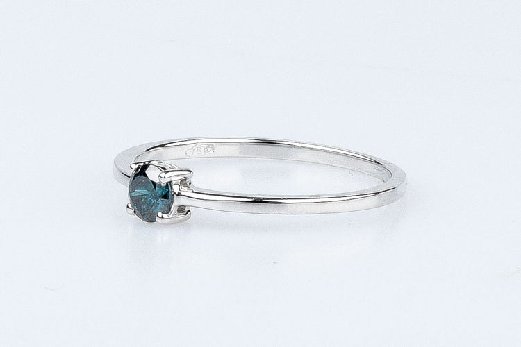 Bague Bague solitaire diamant fancy blue en or blanc 58 Facettes 53072-52-28