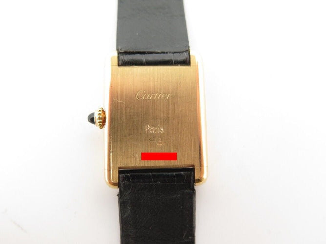 Montre vintage montre CARTIER tank pm 27 mm mecanique en or jaune 18k 58 Facettes 253144