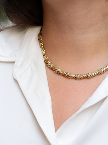 Collier Collier vintage tressé diamants 58 Facettes 739