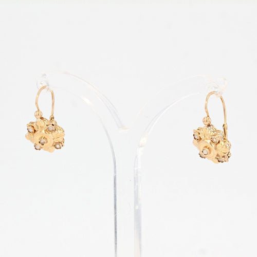 Boucles d'oreilles Dormeuses anciennes en or et perles fines 58 Facettes 21-610