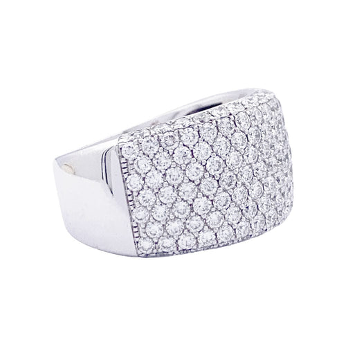 Bague 58 Bague pavage or blanc, diamants. 58 Facettes 33530