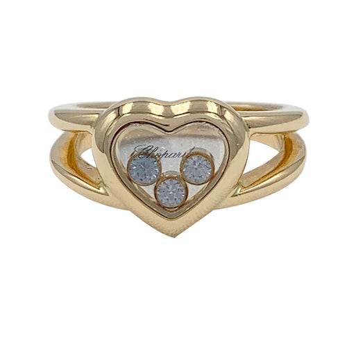 Bague 53 Bague Chopard, "Happy Diamonds", or jaune, diamant. 58 Facettes 32122