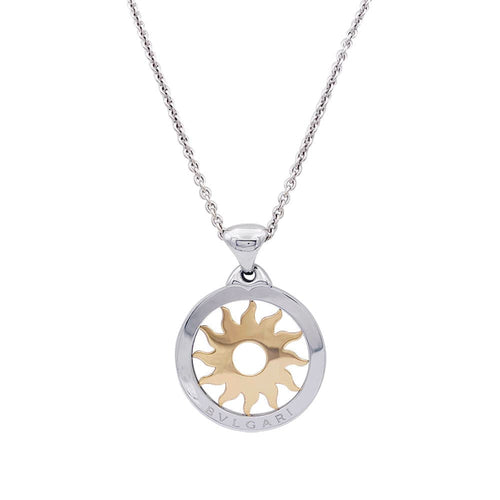 Collier Collier Bulgari, "Tondo Sun", deux ors, acier. 58 Facettes 32797