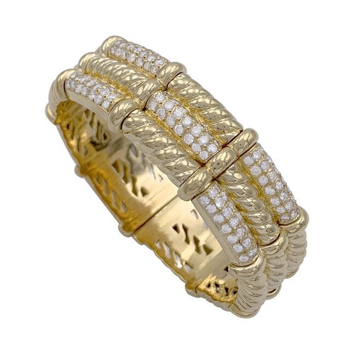 Bracelet Bracelet vintage, or jaune et diamants. 58 Facettes 32461