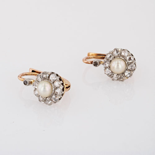 Boucles d'oreilles Boucles d'oreilles perles fines diamants dormeuses 58 Facettes 23-342
