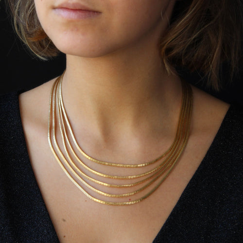 Collier Collier ancien en or mailles oméga 58 Facettes 21-788