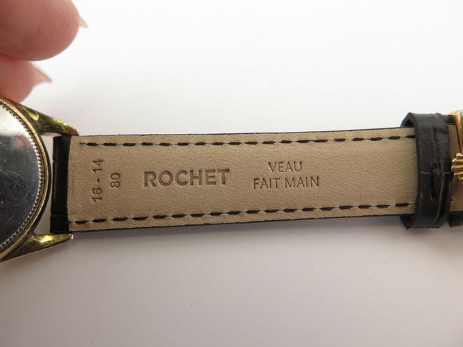 Montre vintage montre ROLEX oysterdate precision 29 mm mecanique plaque or & cuir 58 Facettes 247061