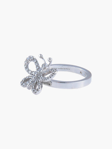 Bague Bague Or Blanc, Forme Papillon Pavage en diamants 58 Facettes