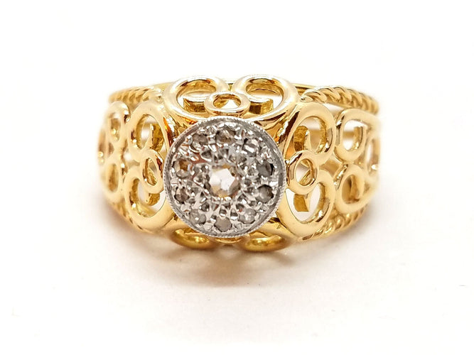 Bague 50 Bague Art déco Or jaune Diamant 58 Facettes 00773CN