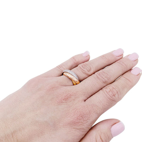 Bague 48 Bague Cartier, Trinity, 3 ors, diamants. 58 Facettes 32387