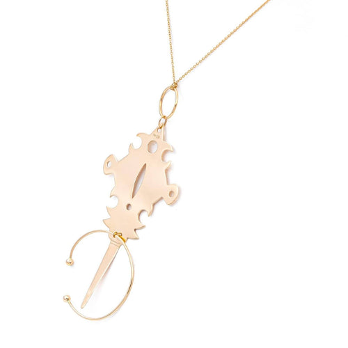 Collier Ginette NY Collier Jumbo Tanger on Chain Or rose 58 Facettes 2322867CN