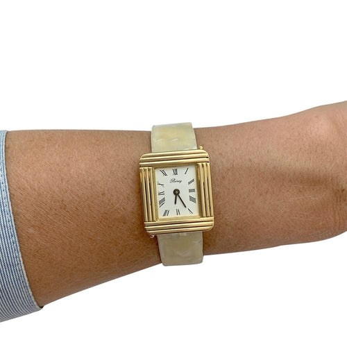 Montre Montre Poiray ,"Ma Première", en or jaune, bracelet cuir interchangeable. 58 Facettes 31885
