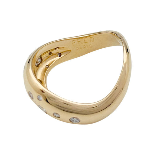 Bague 51 Bague Fred, "Mouvementée", or jaune, diamants. 58 Facettes 31210