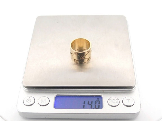 Bague 54 bague GUCCI icon or jaune 18k monogramme gg 58 Facettes 254506