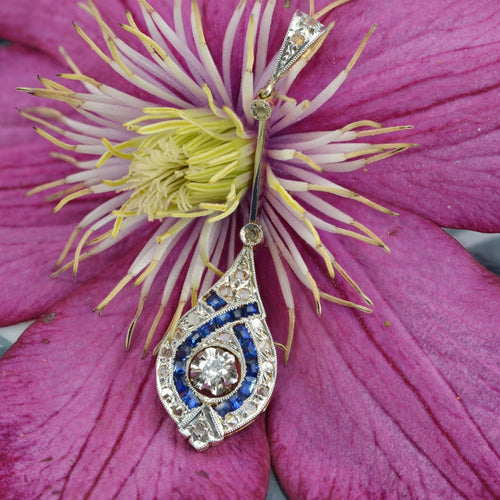 Pendentif Pendentif art déco ancien diamants saphirs 58 Facettes 22-216